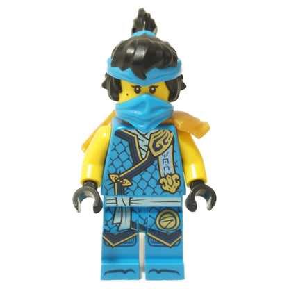 LEGO minifigure of Nya from NINJAGO in blue and gold Tournament Armor with a scabbard.