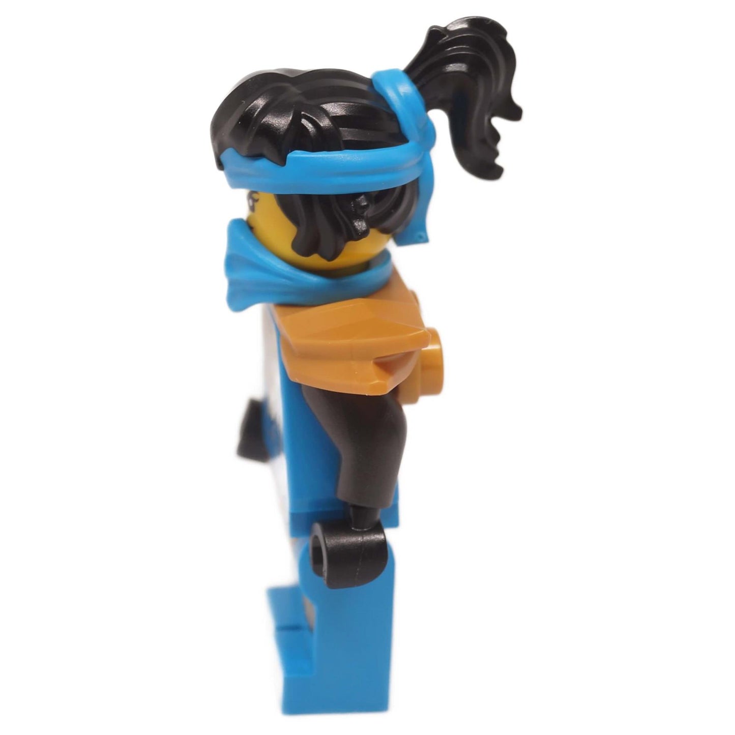 LEGO® NINJAGO® Nya minifigure left side view with blue headband and ponytail