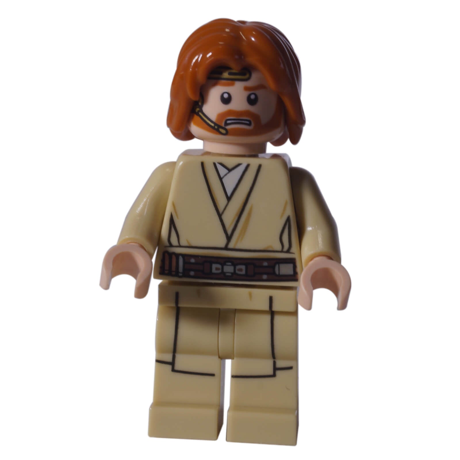 LEGO Star Wars Obi-Wan Kenobi minifigure (sw0846) in his Attack of the Clones pilot attire with printed headset and tan legs