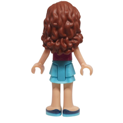 LEGO Friends Olivia mini doll frnd0179 striped top layered skirt, back profile