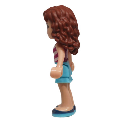 LEGO Friends Olivia mini doll frnd0179 striped top layered skirt, side profile