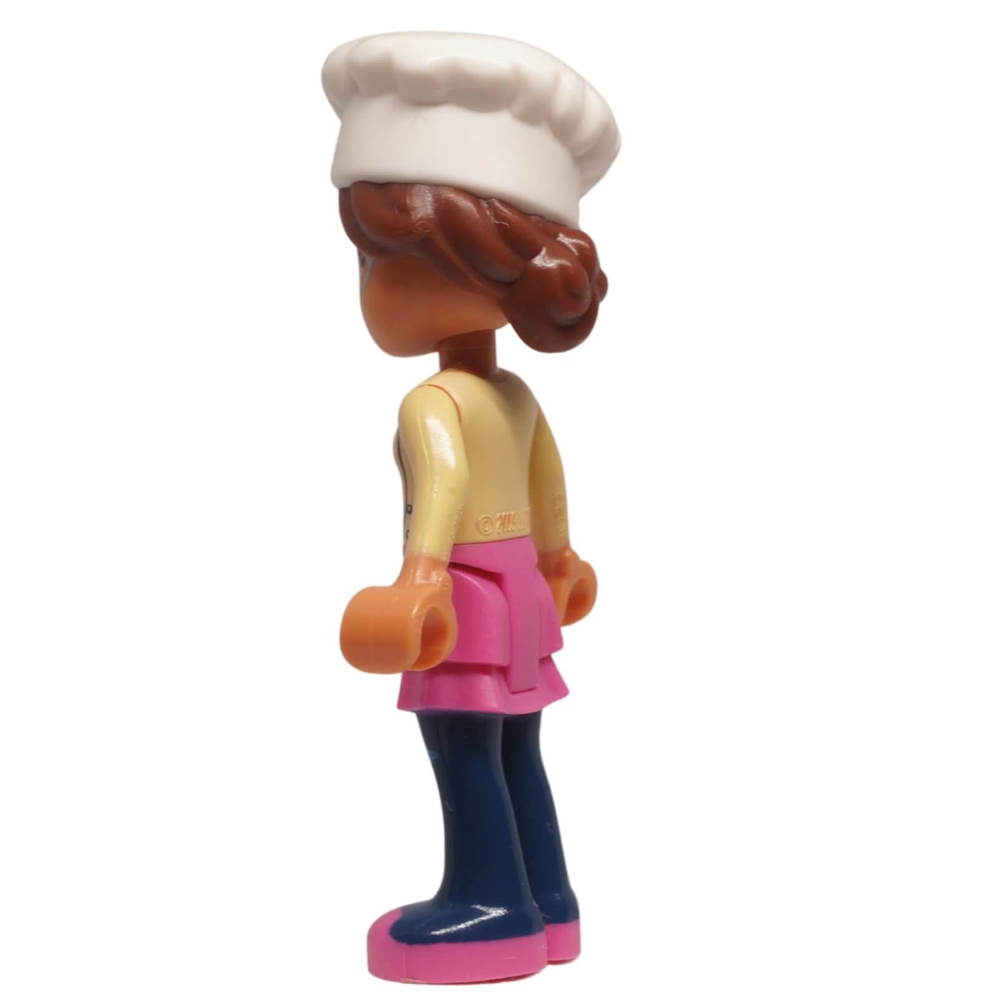 LEGO Friends Olivia mini doll frnd0295 chef hat cupcake outfit,  side profile