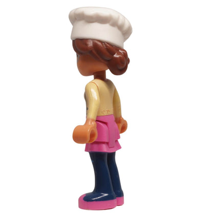 LEGO Friends Olivia mini doll frnd0295 chef hat cupcake outfit,  side profile