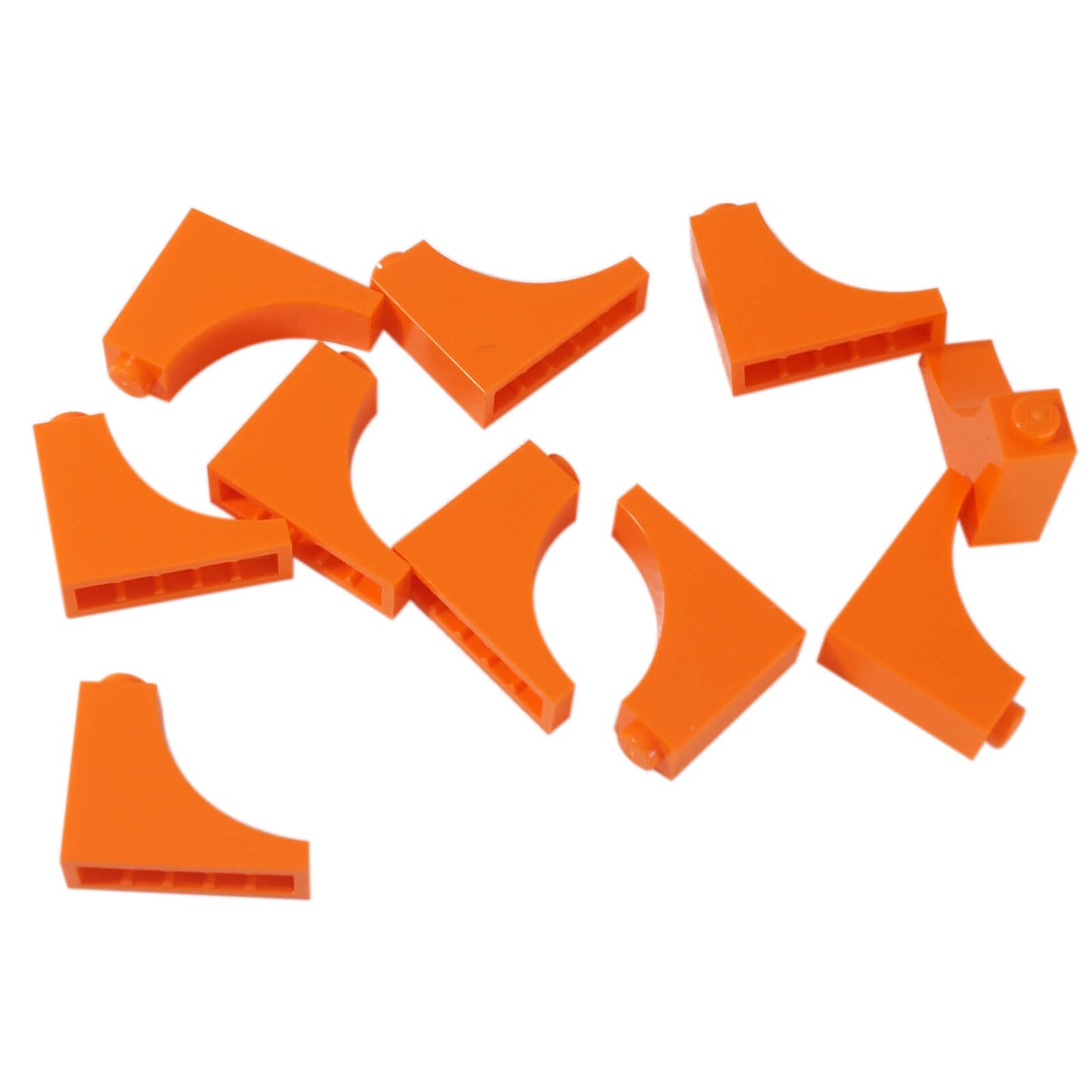Orange inverted arch brick 1 x 3 x 2 for LEGO® building structures and curved details
