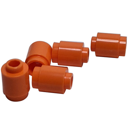 Orange round 1 x 1 brick part 3062 with cylindrical shape for LEGO® building details and accents
