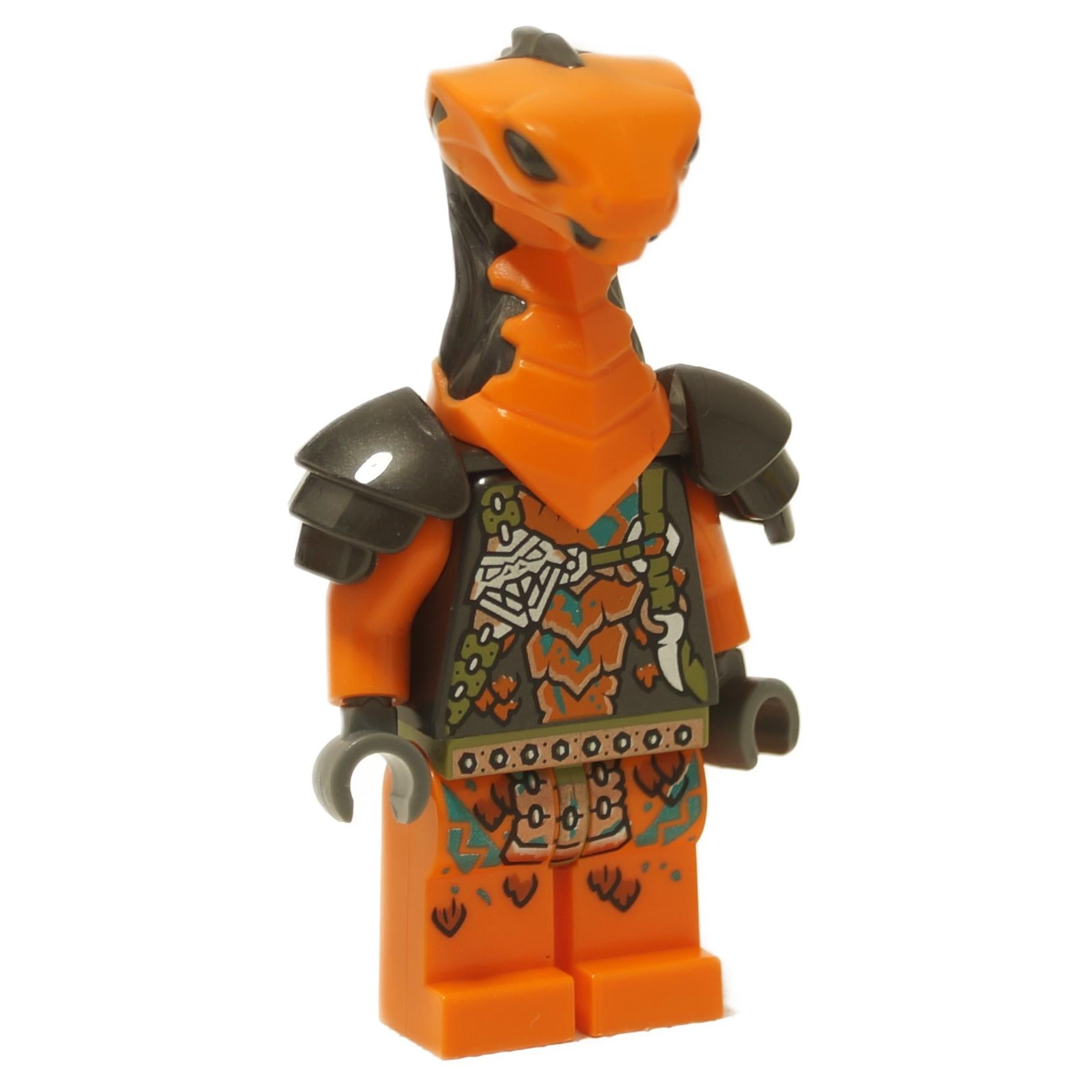 LEGO NINJAGO Boa Destructor minifigura, narancssárga kígyó, elölnézet