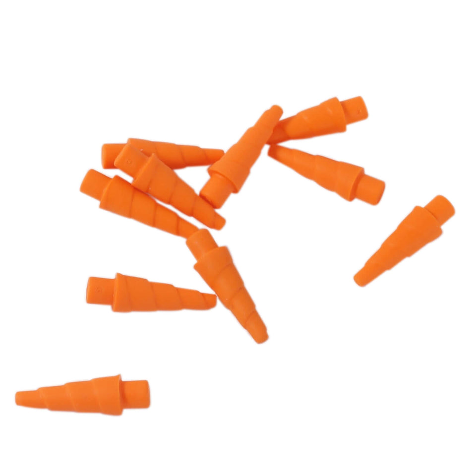 Orange unicorn horn accessory piece.
