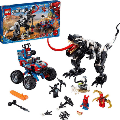 LEGO Venomosaurus Ambush 76151 with Spider-Man minifigures and Spider-Buggy