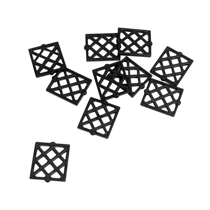 LEGO® Pane for Window 1x2x2 Lattice Diamond in black for decorative window and architectural builds