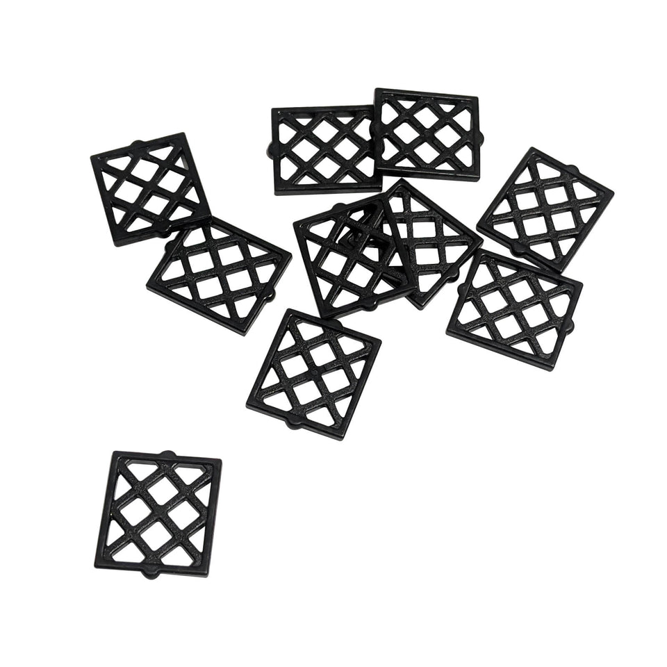 LEGO® Pane for Window 1x2x2 Lattice Diamond in black for decorative window and architectural builds