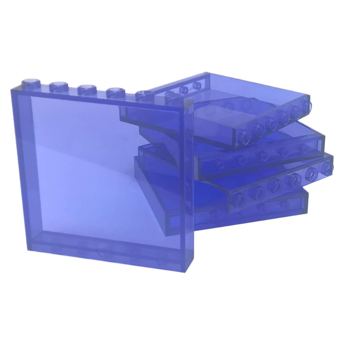 Panel 1 x 6 x 5 (59349) in Trans-Purple, showing the smooth face and recessed reverse with six top studs.