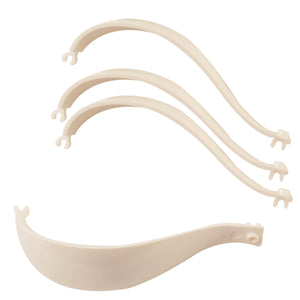 White LEGO curved tapered panel 4 x 4 x 11 with clips at each end, part 18969