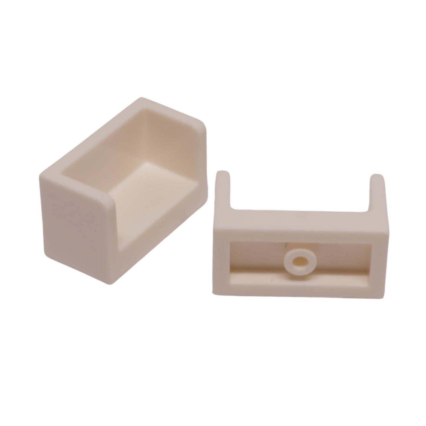 LEGO Panel 1 x 2 x 1 with Rounded Corners part 23969 shown front and underside white