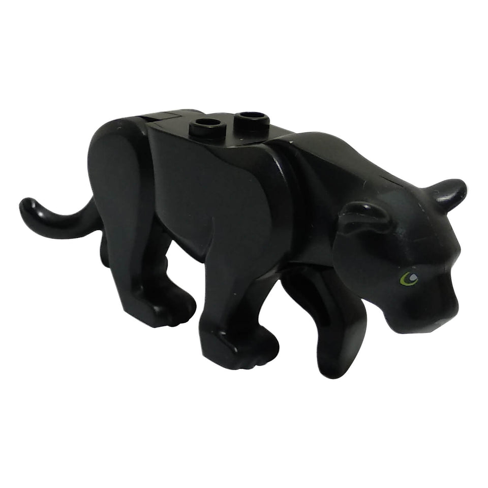 LEGO® black panther large cat with lime eyes and dark bluish gray nose print