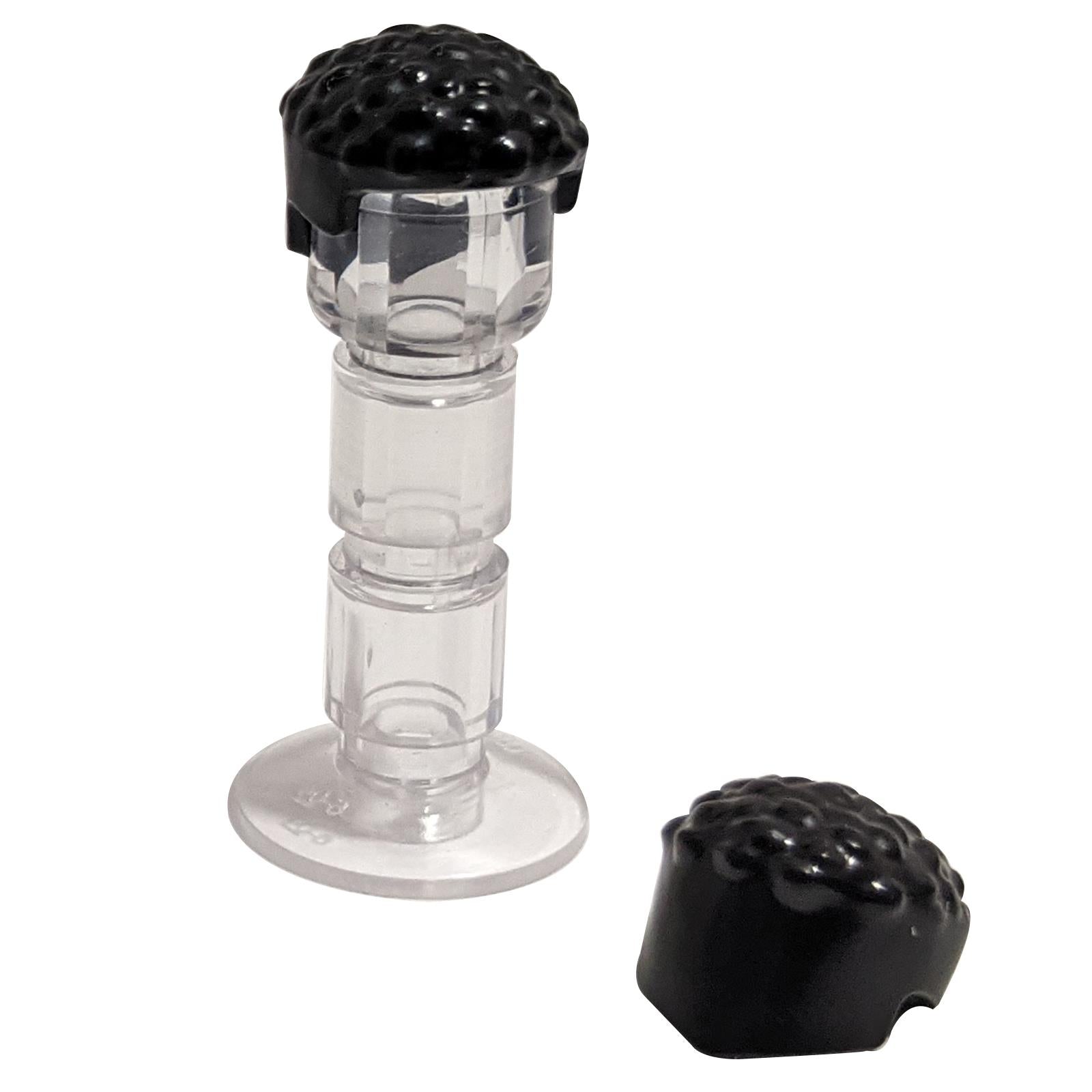 LEGO® Hair Piece 79688, Male Coiled Style with Straight Sides, in Black.