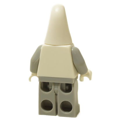 Back view Patrick astronaut minifigure in white space suit with gray arms and legs
