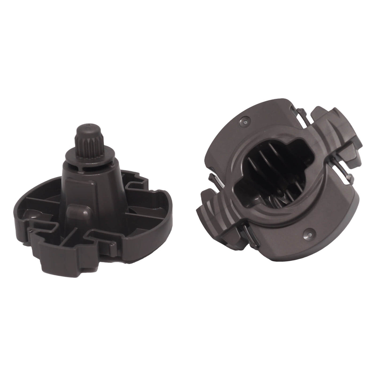 LEGO pearl dark gray spinner turntable base with central gear axle part for spinning mechanism

