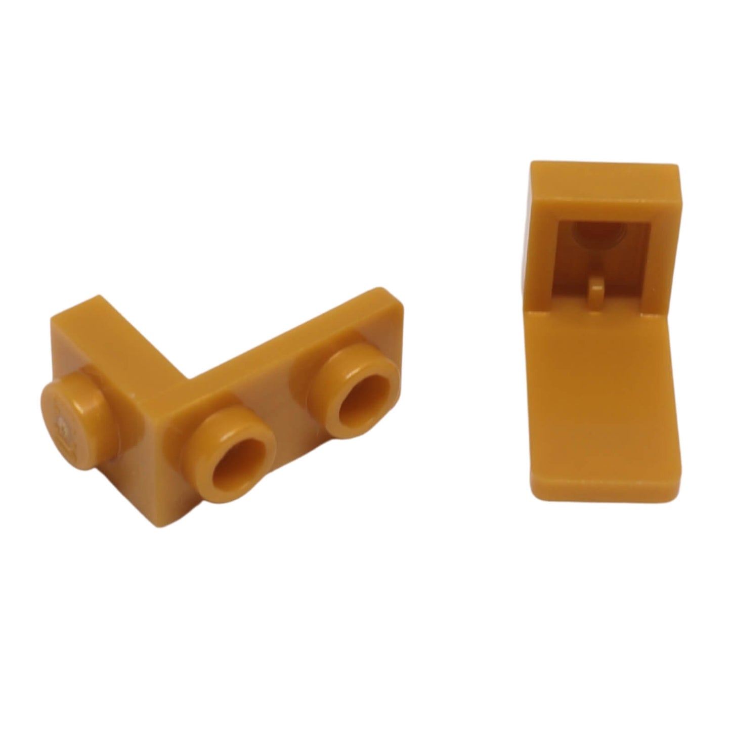pearl gold bracket 1 x 1 to 1 x 2 building part with side stud connection for detailed builds
