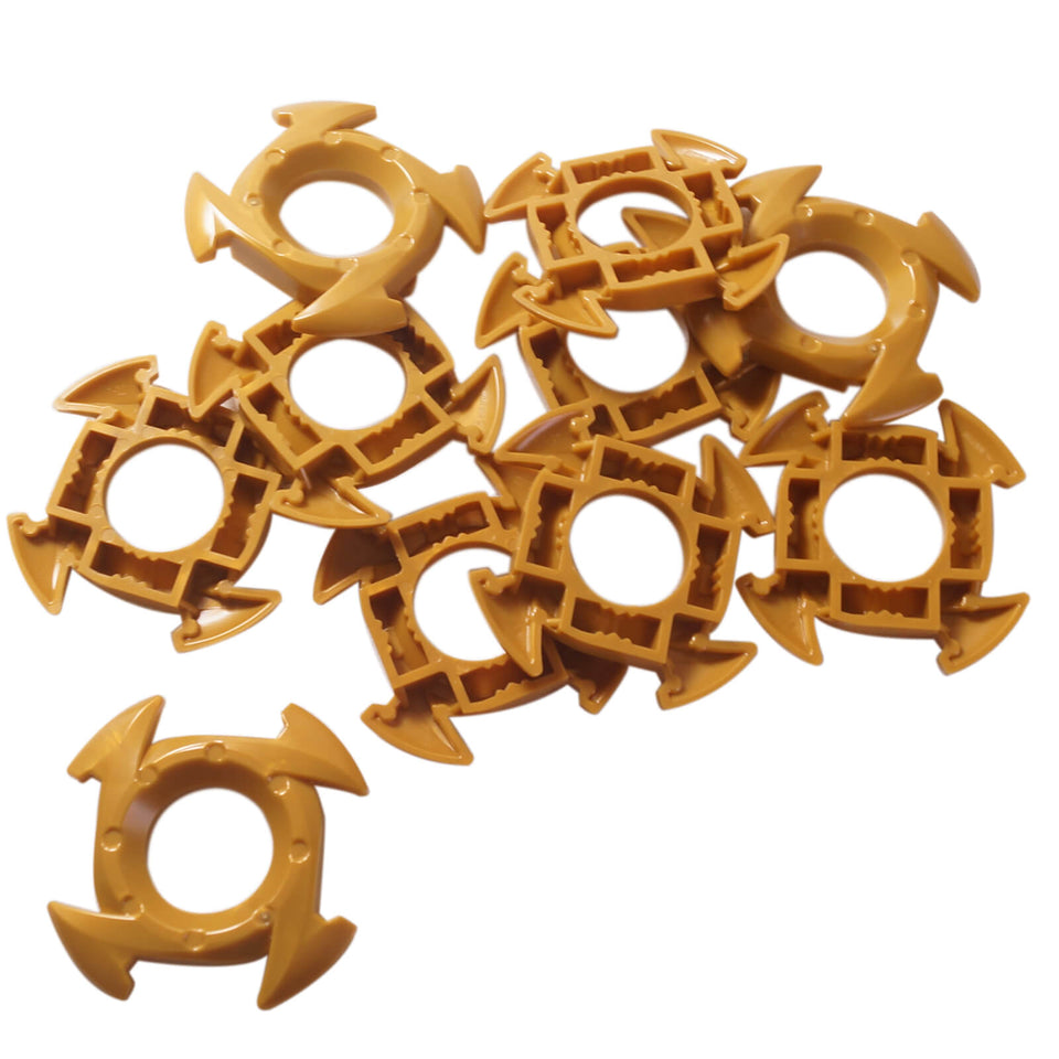Lote de piezas de anillo de corona giratoria de LEGO oro perla, partes de accesorio de arma circular
