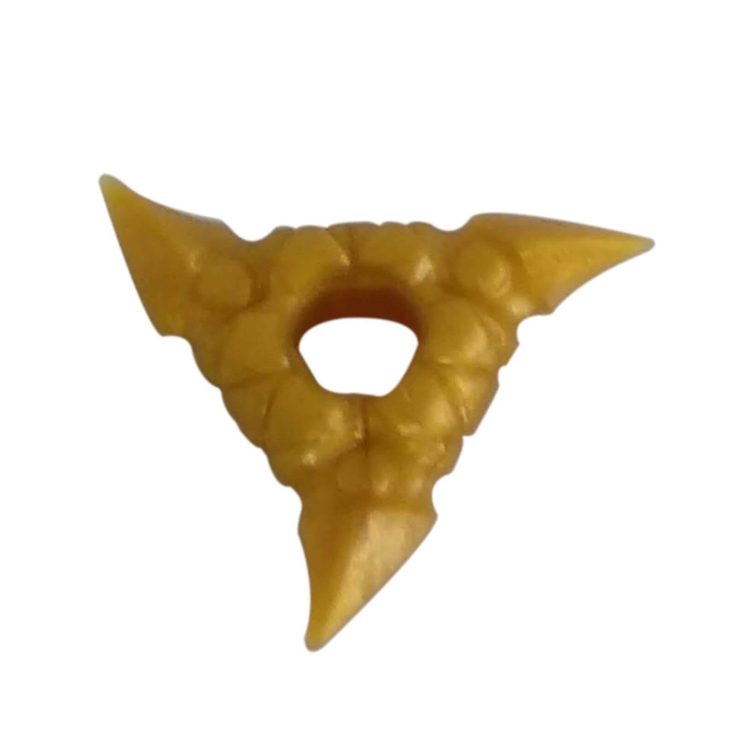 LEGO® pearl gold throwing star shuriken with textured grips, MPN 19807a.
