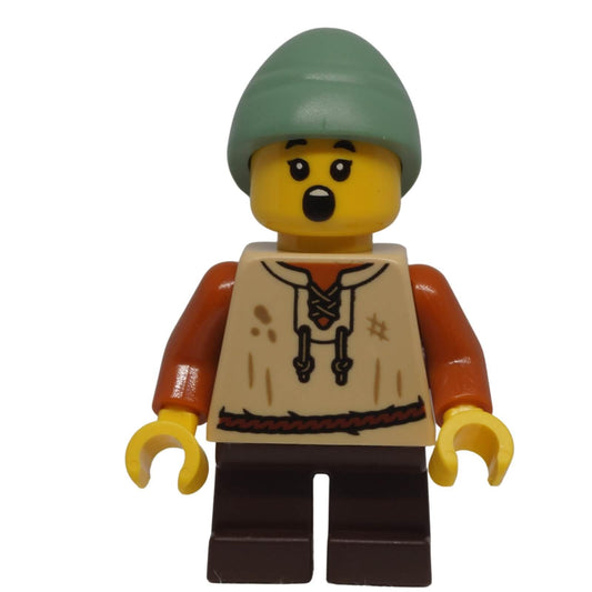 LEGO® Peasant Boy minifigure cas584 showing alternate surprised facial expression