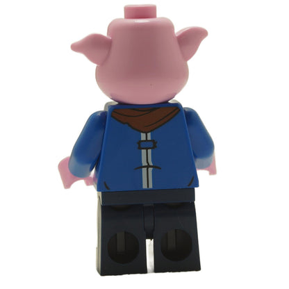Back view of LEGO® Pigsy minifigure mk109 with blue robe torso print and dark blue medium legs from Monkie Kid