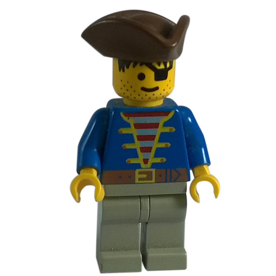 LEGO Pirate Minifigure pi008 Blue Jacket with Brown Tricorne Hat