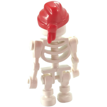 LEGO Pirate Skeleton Minifigure with Red Bandana and Standard Skull backside