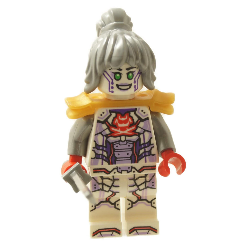 LEGO NINJAGO P.I.X.A.L. minifigure njo937 in gold Samurai X armor from Dragons Rising Season 3 set 71836 Arc Dragon of Focus with katana.