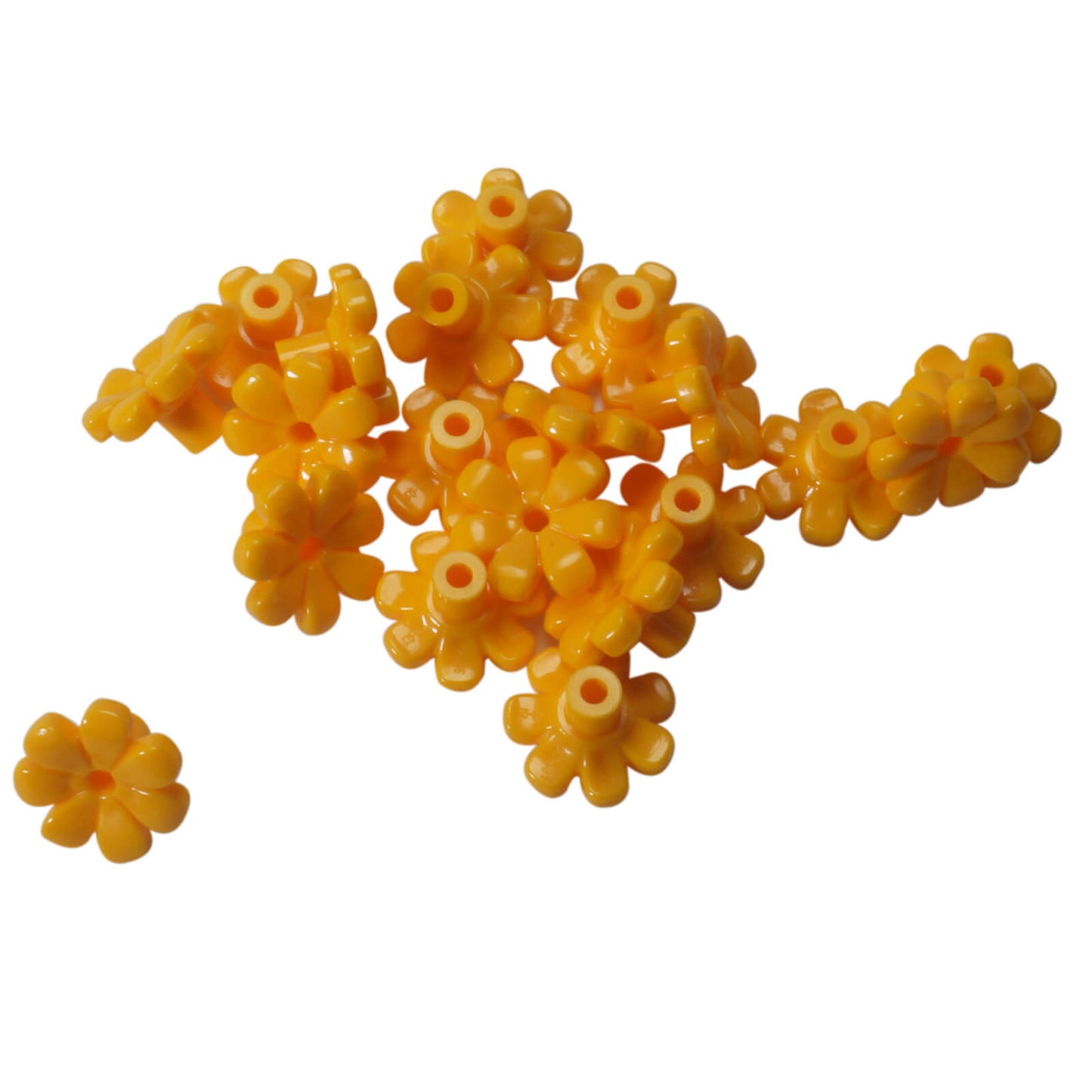 LEGO® planta flor con barra y pequeño agujero de pin 32606 en naranja claro brillante