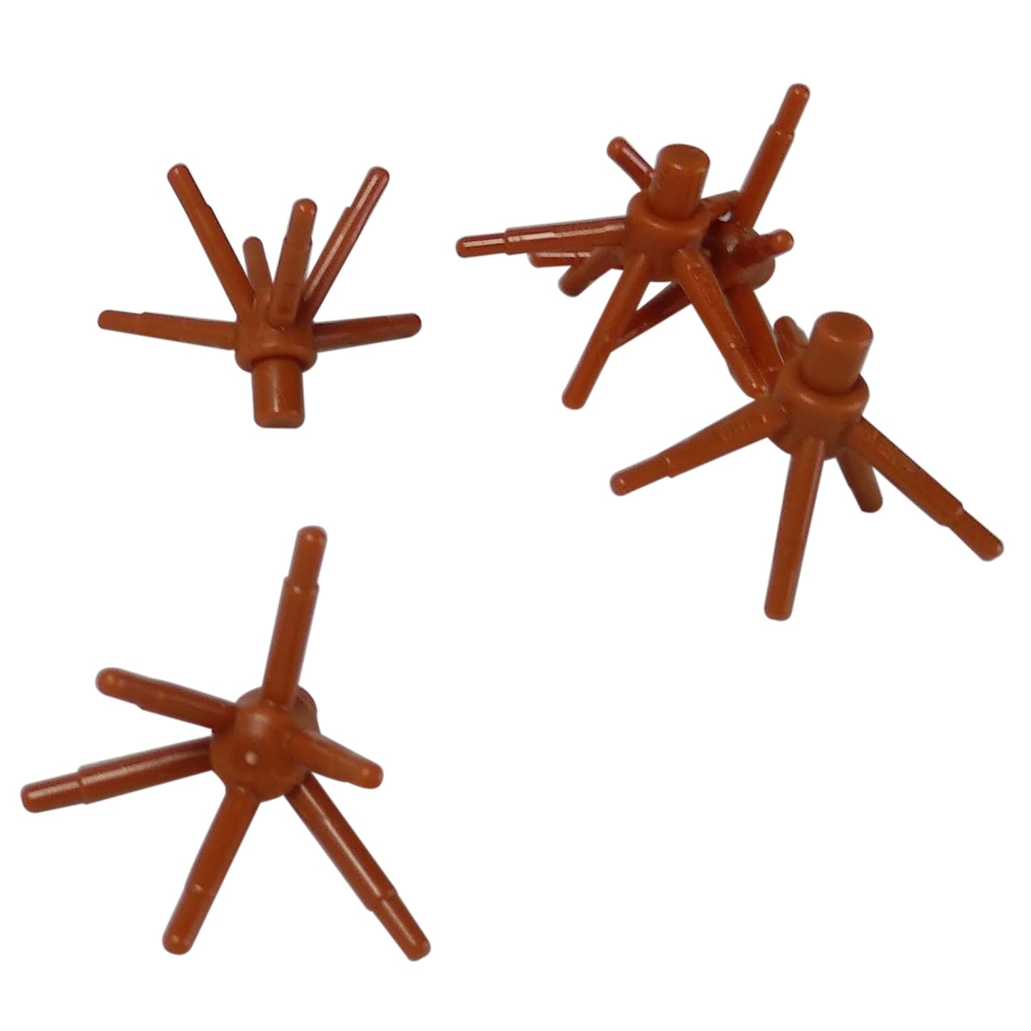 Dark orange plant flower stem with bar connection and six thin stems, decorative foliage element for plant and garden builds
