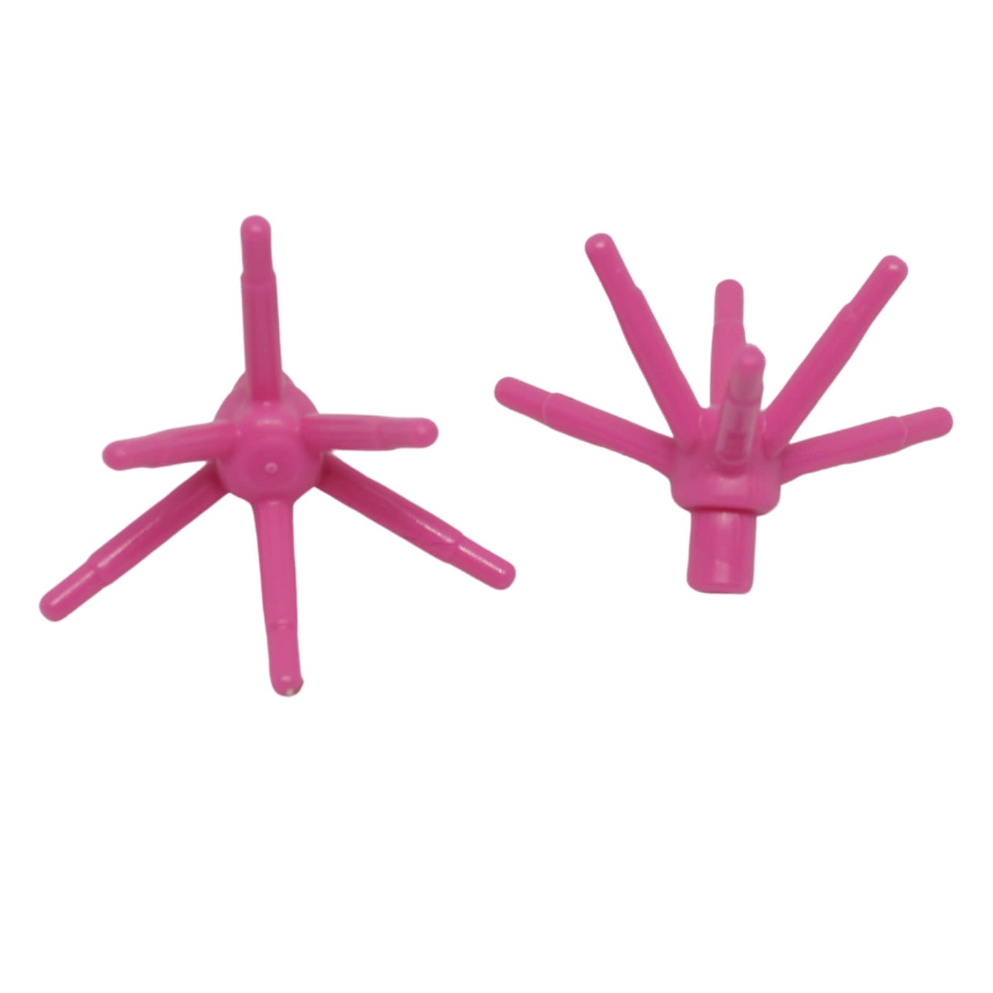 Dark pink LEGO® plant flower stem with bar and six flexible stems botanical element close-up view