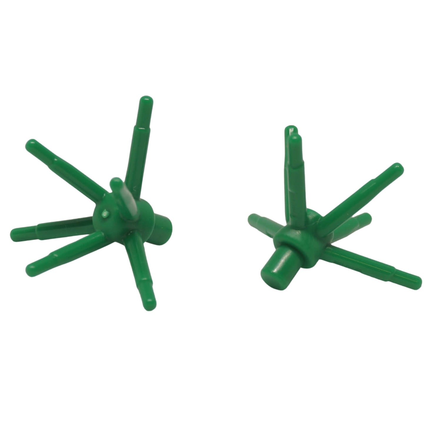 Green plant flower stem with bar connection and six thin stems, decorative foliage element for plant and garden builds
