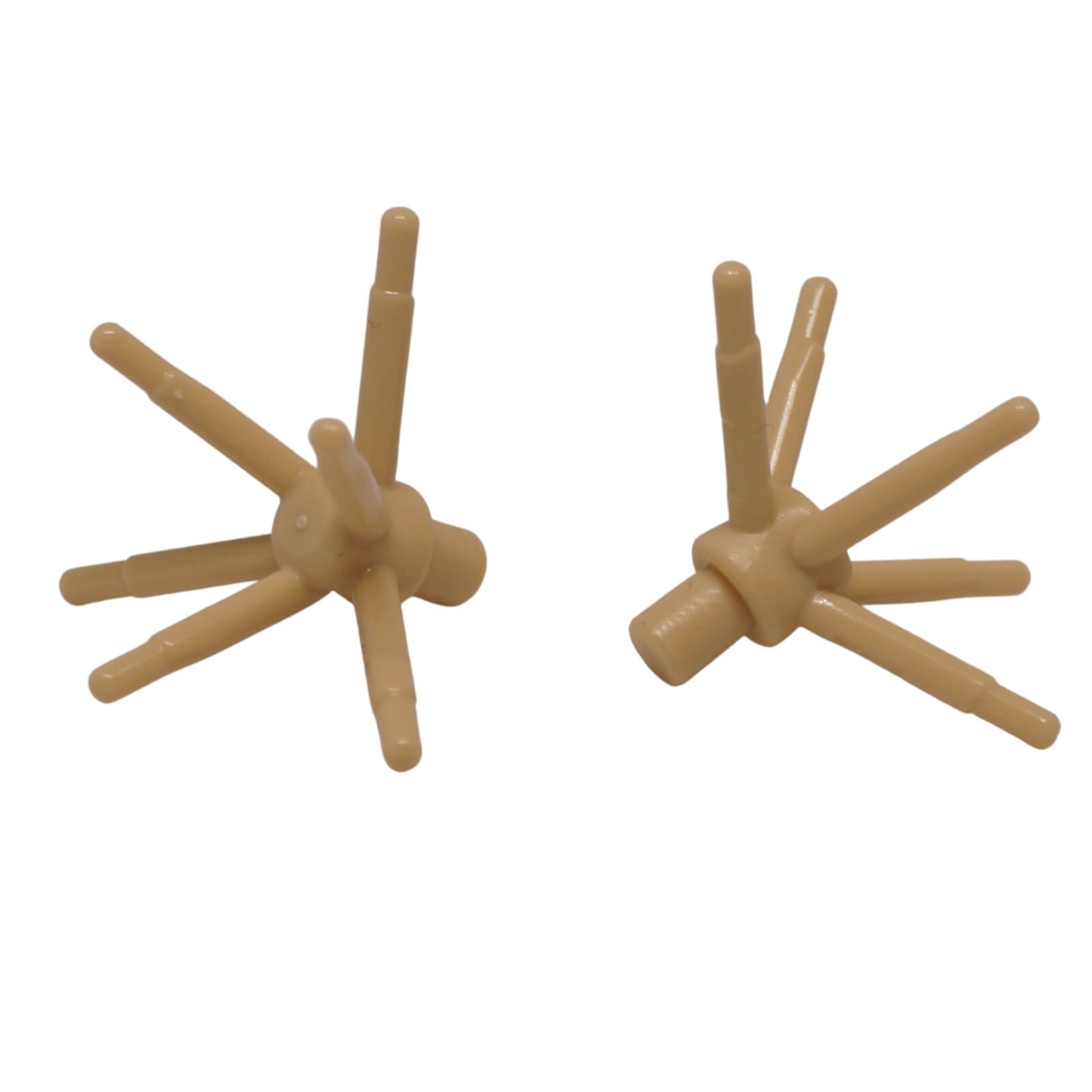 Tan plant flower stem with bar connection and six thin stems, decorative foliage element for plant and garden builds
