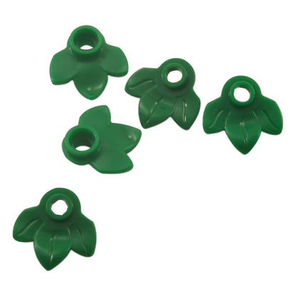 Green round plant plate 1x1 with 3 leaves small foliage piece
