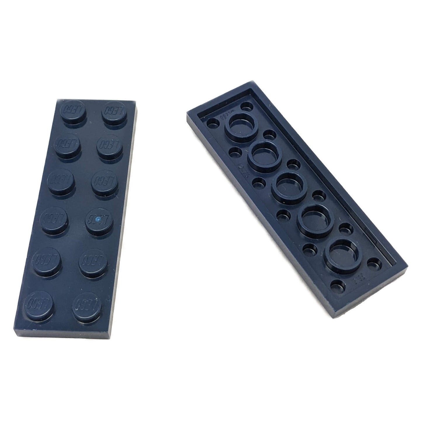 LEGO plate 2 x 6 building plate with two by six studs in dark blue used for stacking and structural builds part 3795