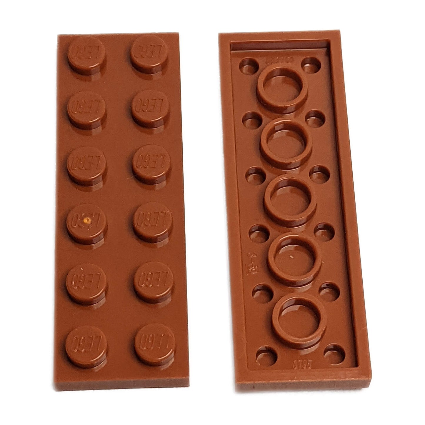 LEGO plate 2 x 6 building plate with two by six studs in dark orange used for stacking and structural builds part 3795