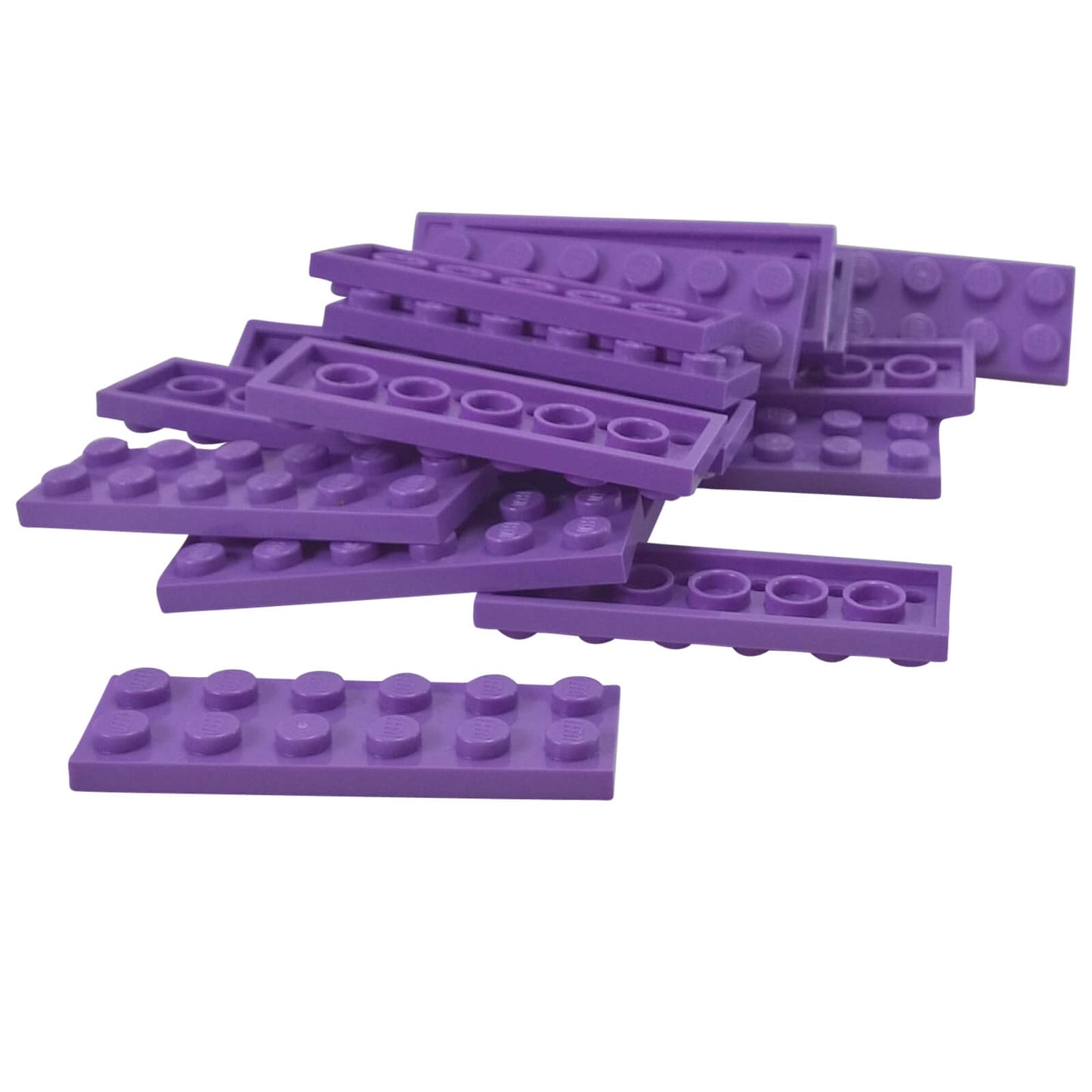LEGO plate 2 x 6 building plate with two by six studs in medium lavender used for stacking and structural builds part 3795