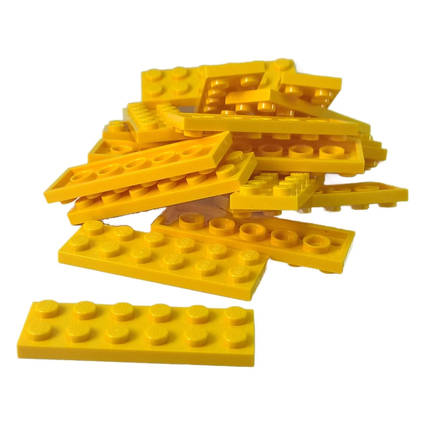 LEGO plate 2 x 6 building plate with two by six studs in yellow used for stacking and structural builds part 3795
