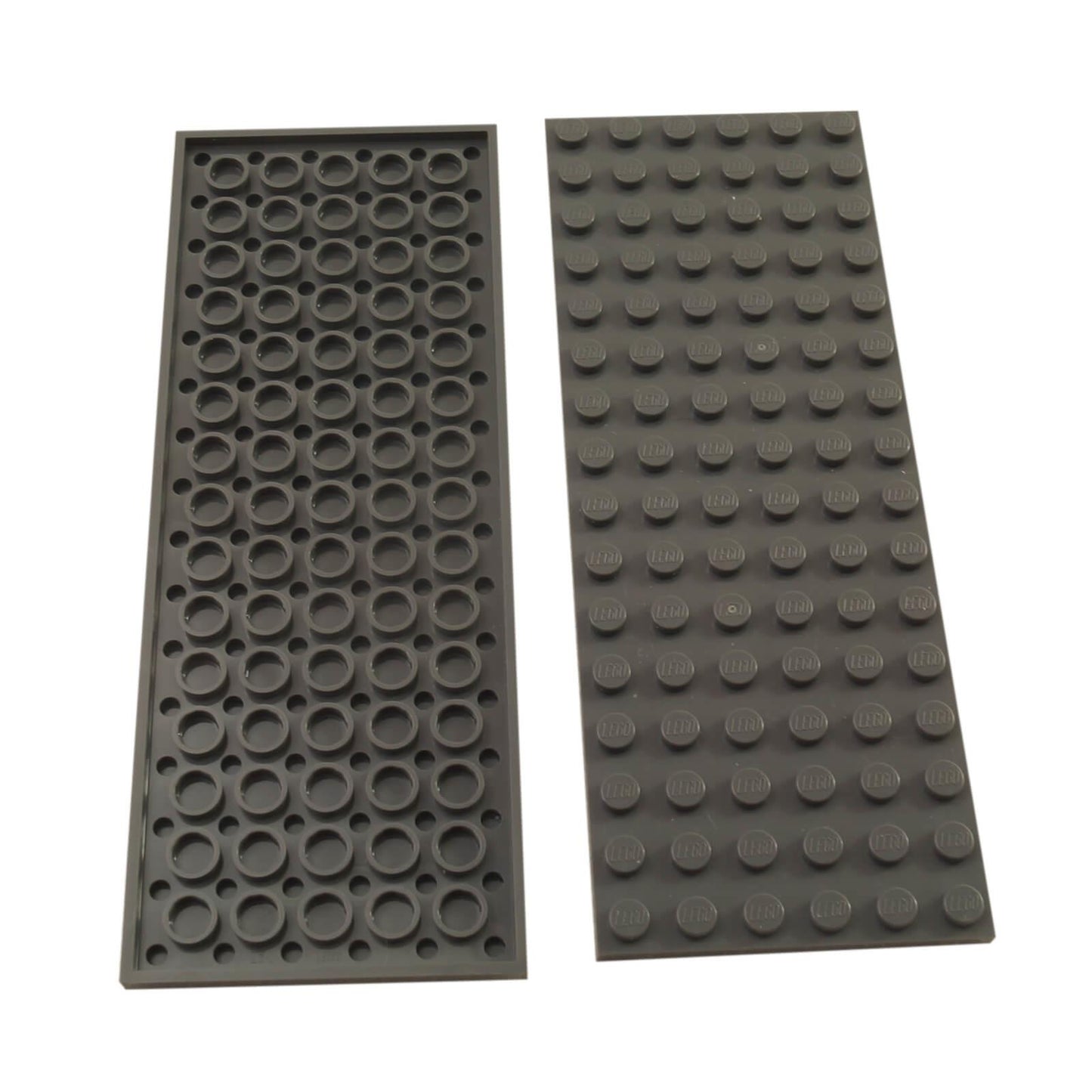LEGO® Plate 6 x 16 3027 dark bluish gray rectangular plate part top and underside view