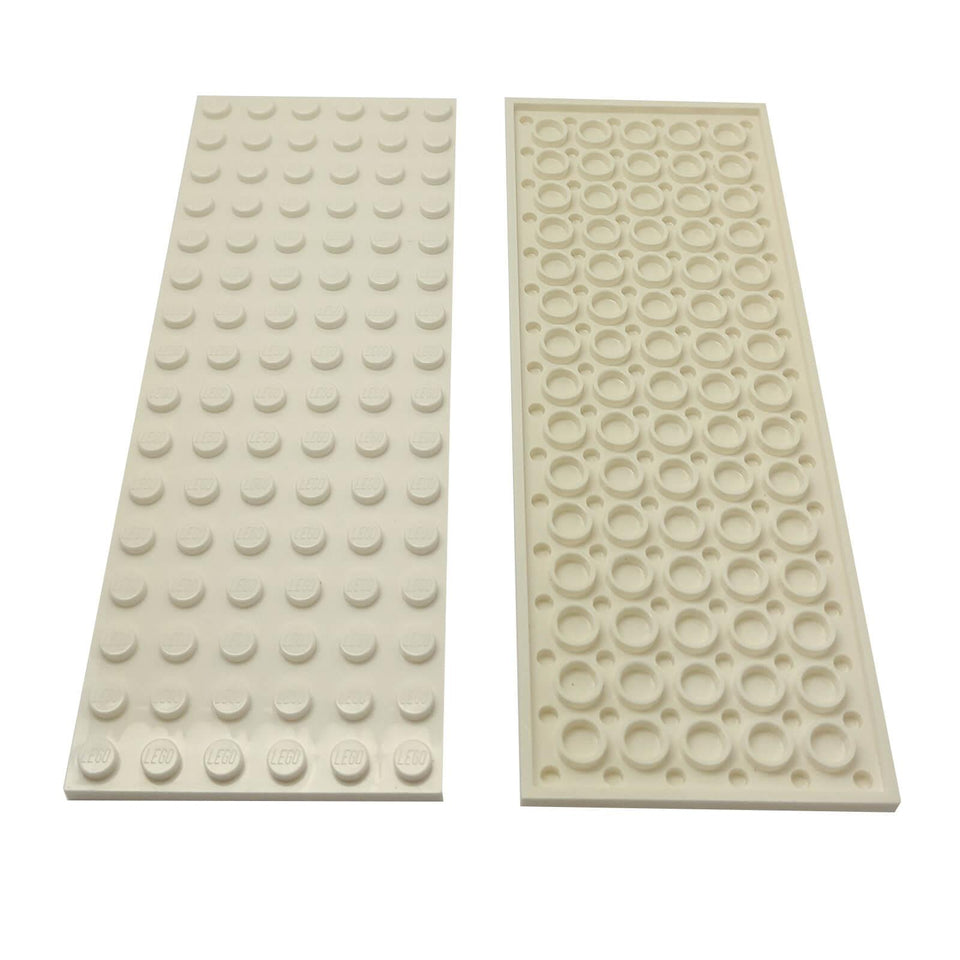 LEGO® Plate 6 x 16 3027 white rectangular plate part top and underside view 