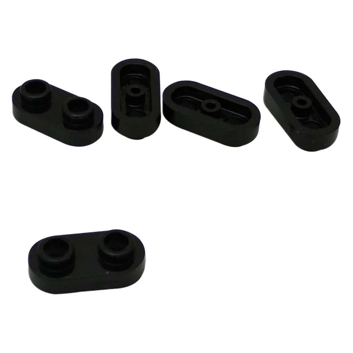 LEGO® platta modifierad 1 x 2 rundad med 2 öppna studs i svart