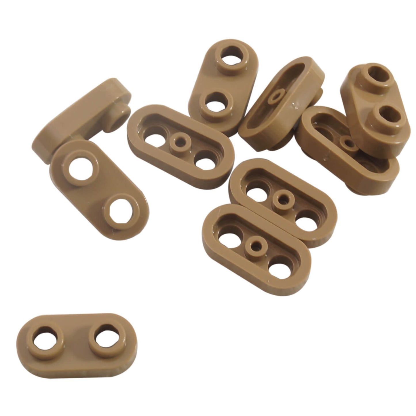 LEGO® platta modifierad 1 x 2 rundad med 2 öppna studs i mörk tan