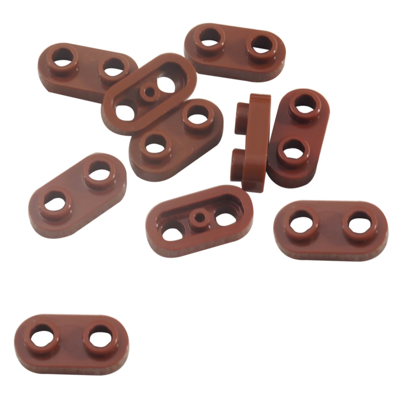 LEGO® platta modifierad 1 x 2 rundad med 2 öppna studs i rödbrun