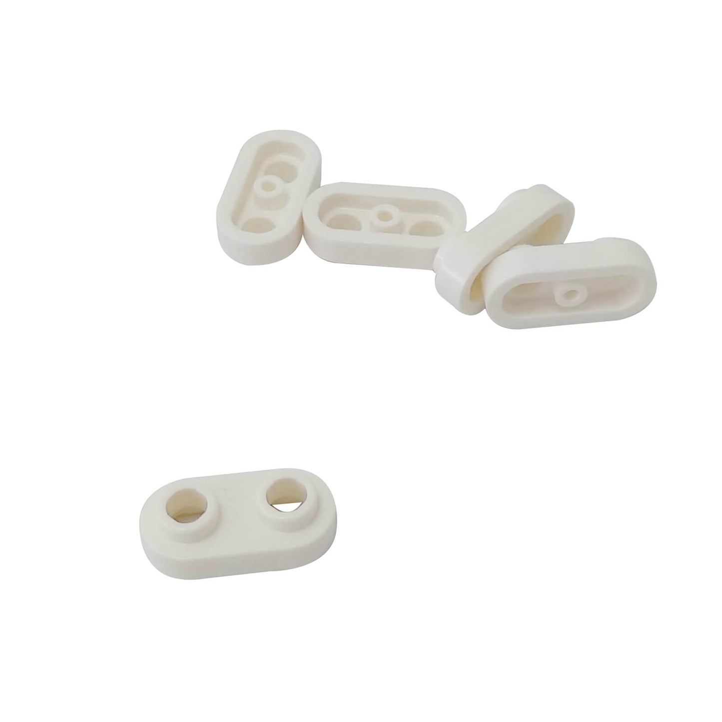 LEGO® platta modifierad 1 x 2 rundad med 2 öppna studs i vit
