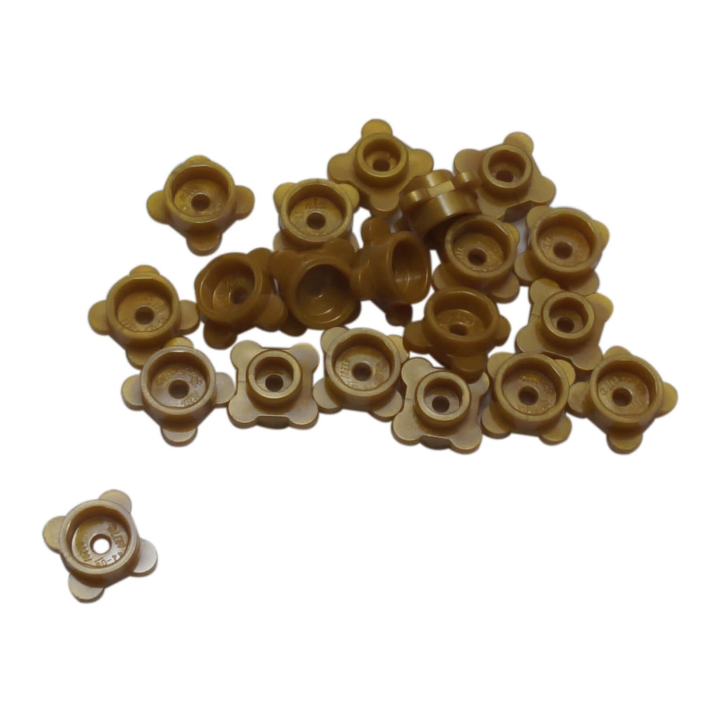 LEGO® Plate Round 1 x 1 with Flower Edge 33291 flower-shaped plant element pearl gold