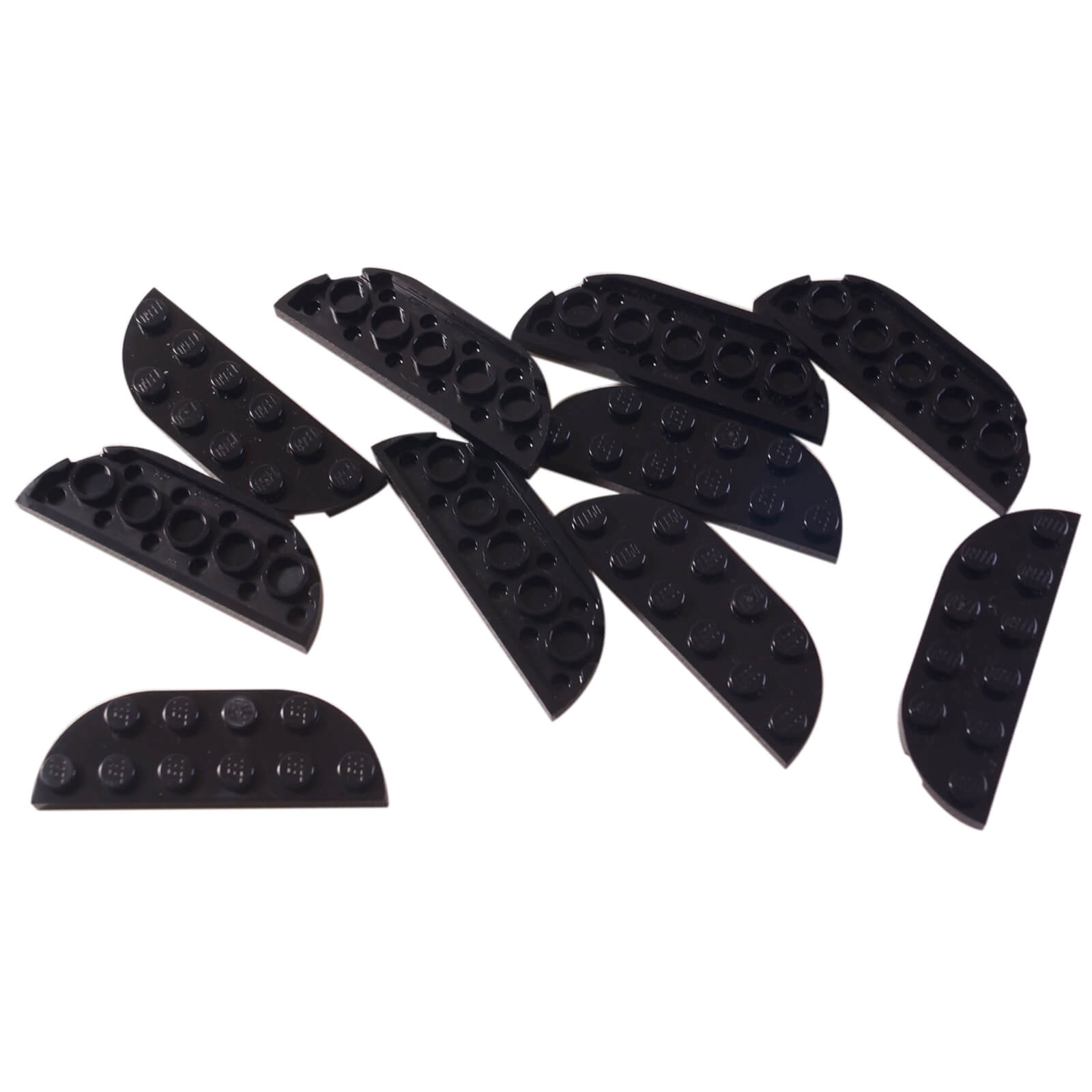 LEGO® placa de canto redonda dupla 2 x 6 em preto, utilizada para bordas curvas e construções de chão liso
