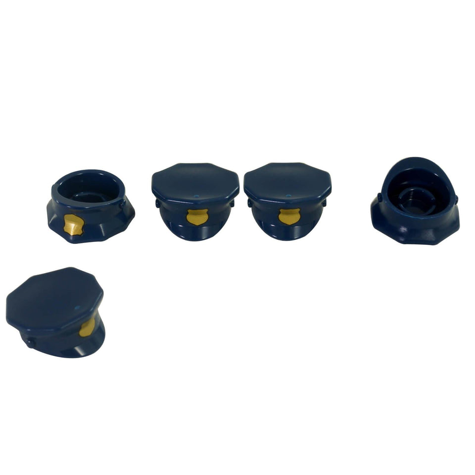 LEGO® police hat with gold badge pattern part 15530pb01 in multiple colours in dark blue