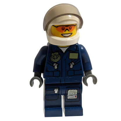 LEGO® Police helicopter pilot cty0267 in flight suit, angled view