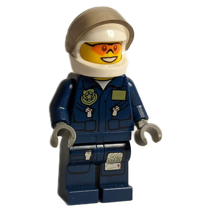 LEGO Forest Police minifigure cty0267 in flight suit with white helmet.